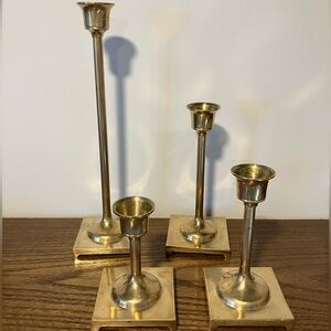 Vintage brass candlestick collection